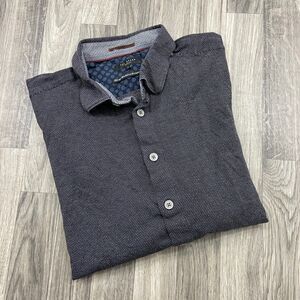 TED BAKER LONDON Button Up Short Sleeve Black Casual Shirt Men's Size 6